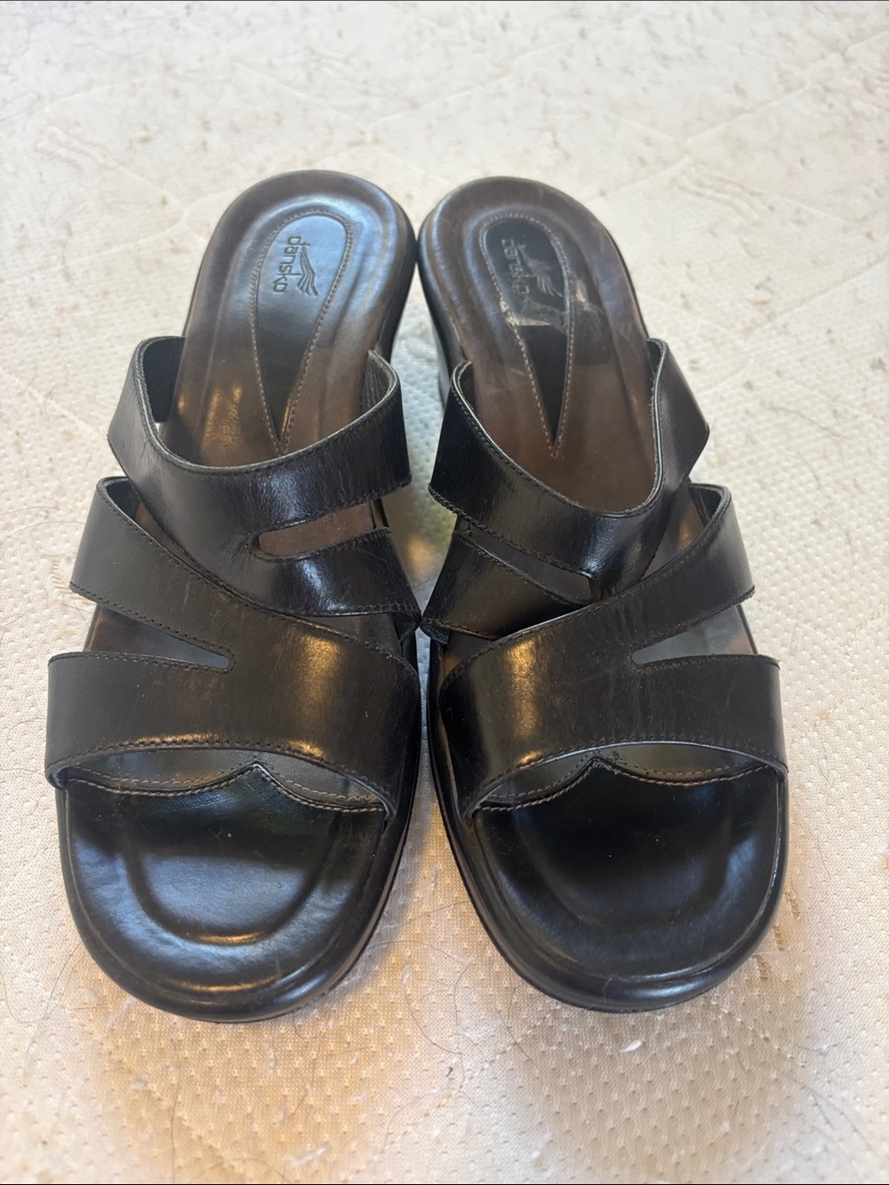 Dansko Black Leather Sandals